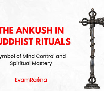 In Buddhist artistic and ceremonial traditions, the Ankush (elephant goad or hook) symbolizes the spiritual progression through its classification as a powerful metaphor.