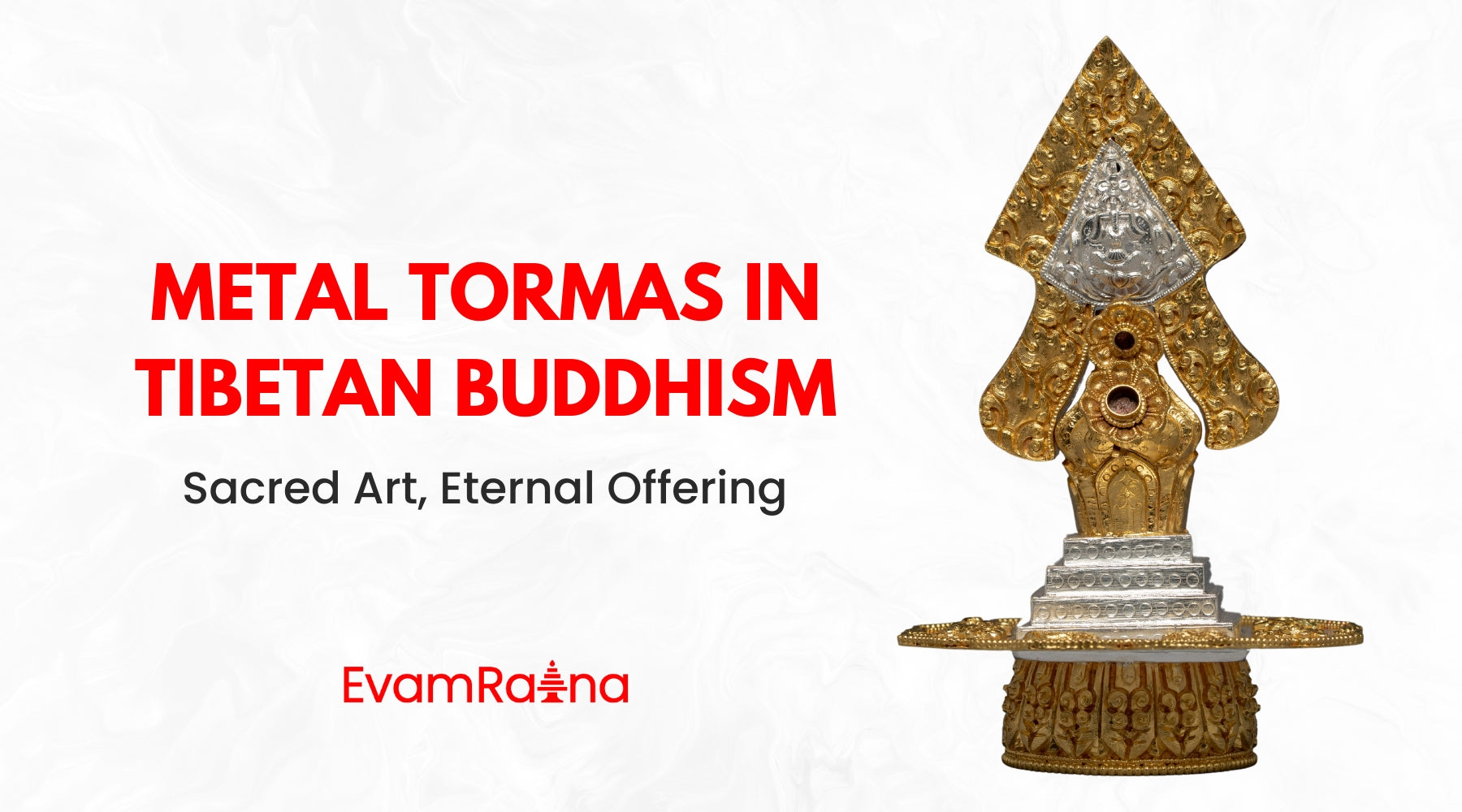 The metal Torma (Tibetan: gtor ma) distinguishes itself among Tibetan Buddhist ritual items as it represents eternal devotion through its dual purpose as a physical offering and spiritual instrument.