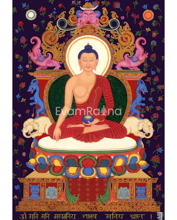 Tibetan Shakyamuni Buddha Thangka Print