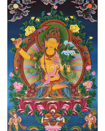 Manjushri Bodhisattva Thangka Print