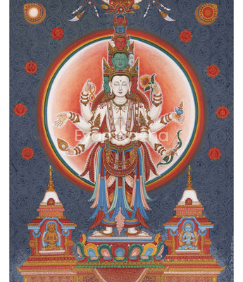 Lord Of All Realms Lokeshwor Thangka Print