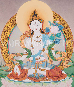 Goddess White Tara Giclee Canvas Print | Female Bodhisattva
