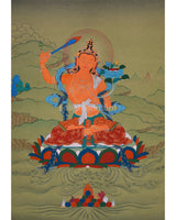 Hand-Painted Manjushri Thangka