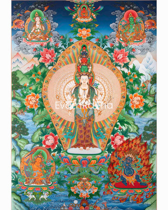 1000 Armed Chengrezig Print