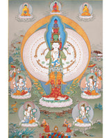 Handcrafted 1000-Armed Chenresig Thangka