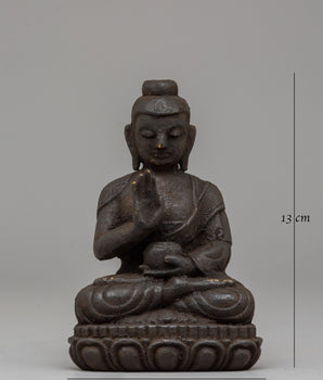 The Statue of Amogasiddhi Buddha | Handcrafted Wooden Buddha Sculpture