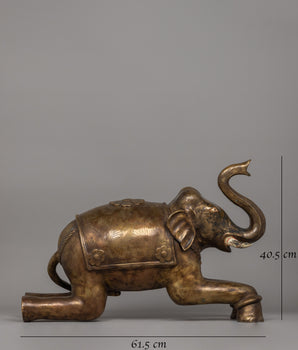 Two Statue Elephant Bronze Made | Oxidized Bronze Art Of