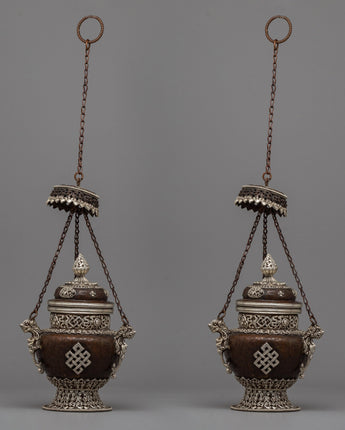 Silver-Plated Bronze Tibetan Incense Burner