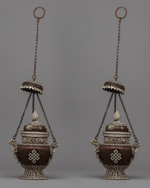 Silver-Plated Bronze Tibetan Incense Burner