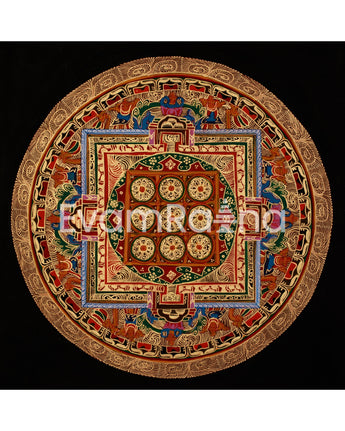 Original Hand-Painted Round Mandala Thangka