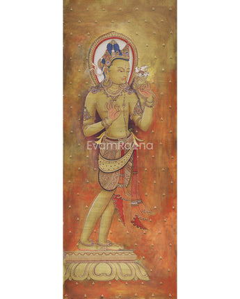 Himalayan White Tara Buddha Goddess Thangka Print