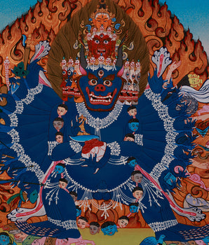 Wrathful Yamantaka Thangka | Tibetan Buddhist Protector