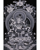 Black and White Vajrasattva Consort Painting