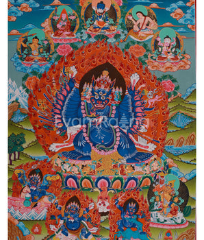 Wrathful Yidam Yamantaka Thangka | The Conqueror of Death | Traditional Tibetan Vajrayana Art