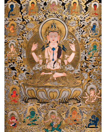 Grand 4-Arms Avalokiteshvara Thangka