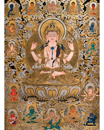 Grand 4-Arms Avalokiteshvara Thangka