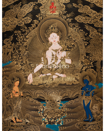 White Tara Female Buddha Thangka