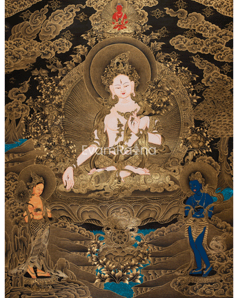 White Tara Female Buddha Thangka