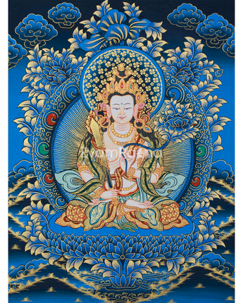 thangka-of-bodhisattva-manjushri-tibetan-buddhist-wisdom-deity
