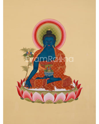 Blue Healing Buddha Thangka