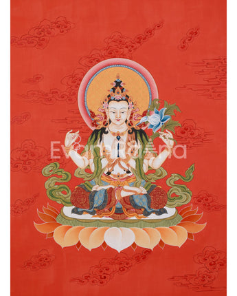 Thangka of Bodhisattva Chenrezig
