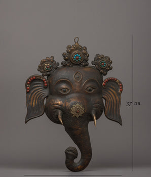 Handcrafted Elephant-Headed Deity Mask | Perfect for Meditation Spaces