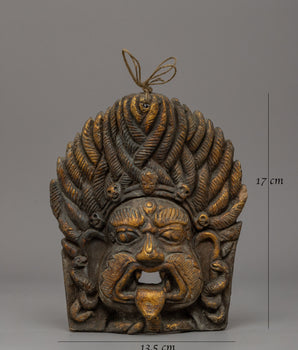 Handcrafted Buddhist Wrathful Deity Mask | A Tantric Protector