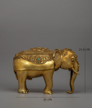 Pair of Copper Elephant Statue | Perfect Symbolic Decor for Home & Meditation Spaces