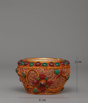 Beautiful Gold Plated Golpa for Decorative Purposes | Sacred Nepali Craftsmanship