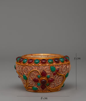 Handcrafted Copper Ritual Offering Bowl | Buddhist Altar or Sacred Decor