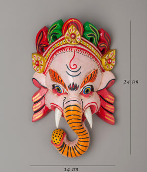Wooden Ganesh Mask | Lord Ganesha Hindu Deity of Wisdom