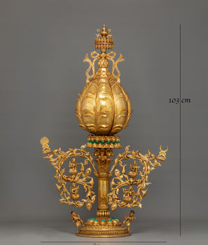 Gold-Plated Lotus Artwork | Sacred Buddhist Symbol of Purity