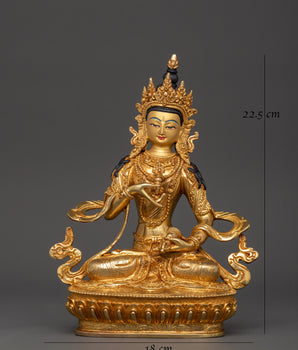 Gold-Plated Vajrasattva Statue | Symbol of Purification & Enlightenment