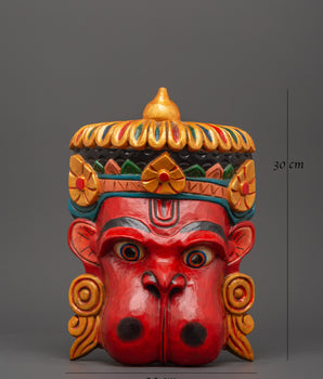 Hindu Deity Hanuman Mask | Sacred Wall Art