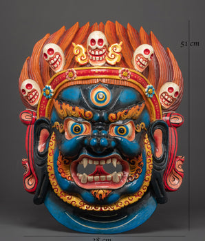 Hand-Carved Bhairav Mask | Powerful Symbol of Protection in Tibetan Buddhism
