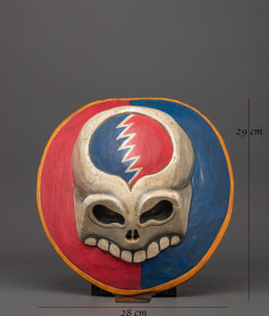 Grateful Dead Sign Wall Hanging Mask |  Handcrafted Wooden Skull Mask