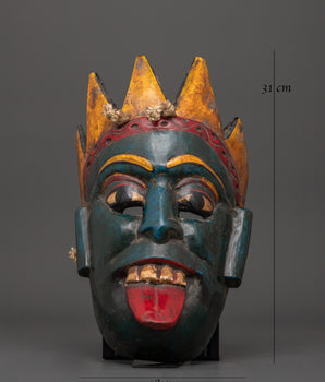 Kali Mask Wall Decor | Handcrafted Wooden Sacred Mask