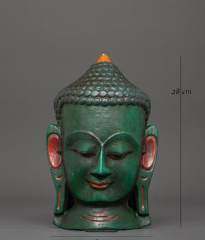 Buddha Sacred Wall Hanging Mask | Handcrafted Wooden Buddha Mask