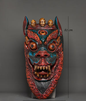 Snow Lion Wall Hanging Mask | Deity for Protection & Power