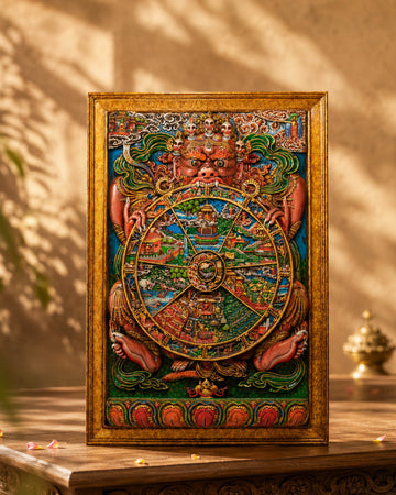 Wheel of Life Mandala Wall Hanging | Symbol of Samsara