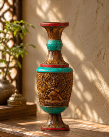 Black Manjushri Flower Vase | Handcrafted Flower Vase