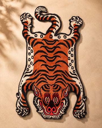 Decorative Tiger Floor Mat | Handcrafted Wool Rug