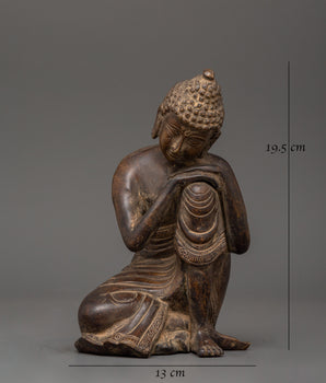 Buddha Bronze Iron Statue | Handcrafted Sitting Buddha Artwork