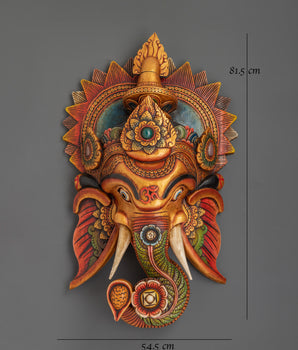 Wall Hanging Ganesh Decor | Deity Mask for Spiritual Decor