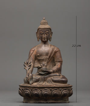 Oxidized Copper Medicine Buddha Statue | Symbol of Healing & Compassion