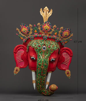 Elephant Head Gold Gilded Wall Hanging | Handcrafted Art