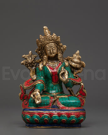 White Tara Brass Statue