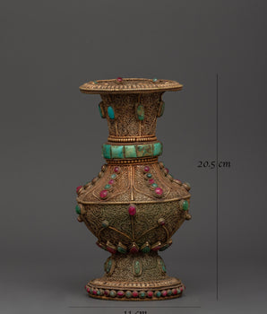 Handcrafted Copper Flower Vase | Electro Gold & Silver Plated Decorative Vase