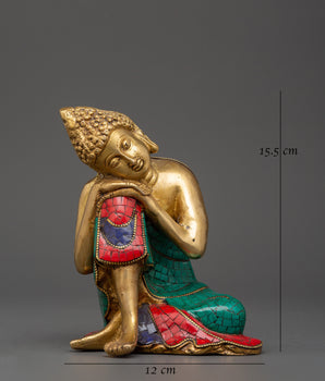 Handcrafted Brass Resting Buddha Statue | Peaceful Buddha Figurine