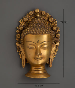 Brass Buddha Head Wall Hanging | Spiritual Home Decor, Meditation Art